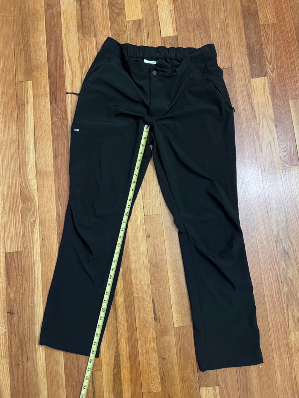 Men's Black Stretch Hiking Pants with Elastic Waist